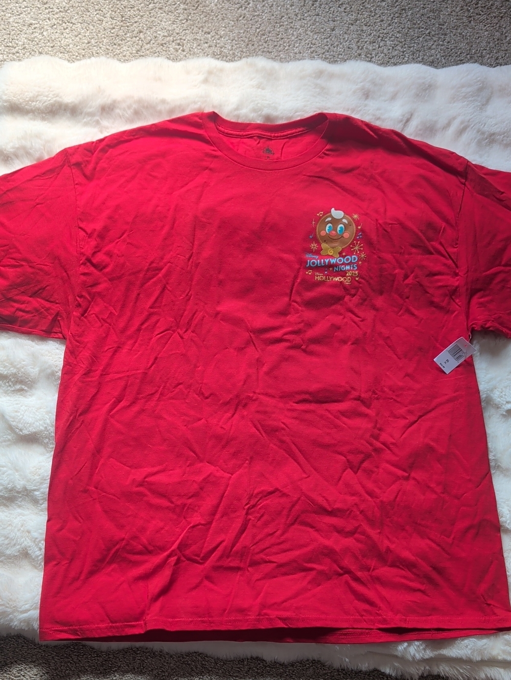 🎉 2 for $20 🎉 Disney Red Short Sleeve Tee with Gingerbread Jollywood Nights